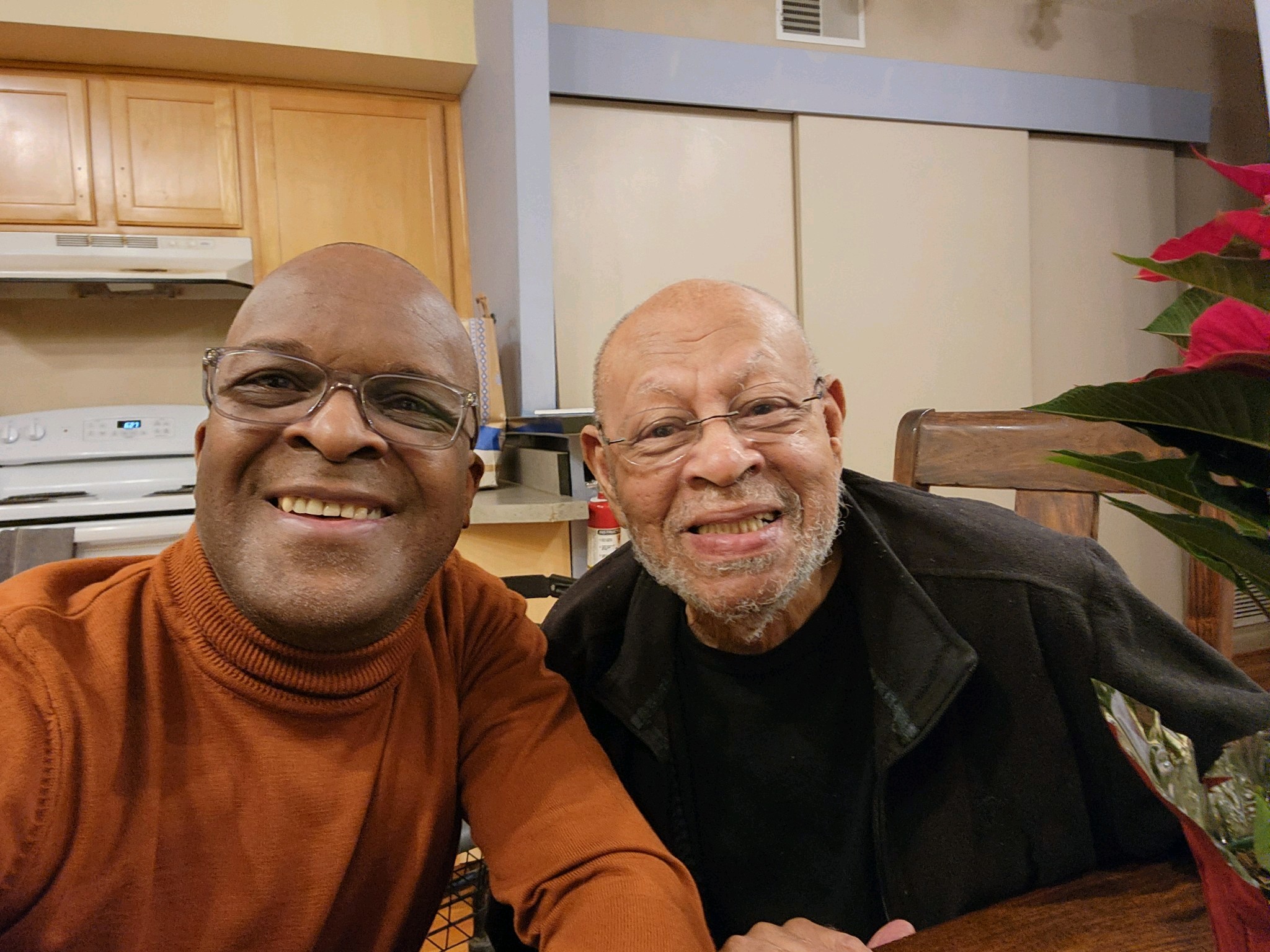 Andy Torres, on the right, resides by himself in Baltimore residency for artists. His neighbor, to the left, drops by for visits.